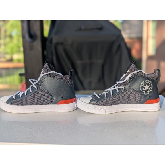 Converse Chuck Taylor AllStar High Top Shoes Mens 8/Womens 10 Black Orange EUC - Picture 5 of 8